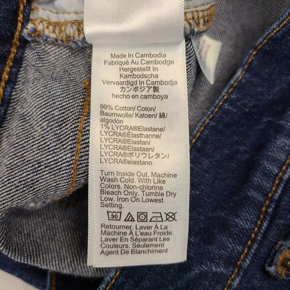 J Crew Jeans Wide Leg Size 31 Mid Rise Flare Crop Button Fly Dark Blue BJ825 - Picture 7 of 12